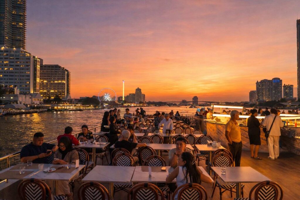 Sunset river dinner cruise in Bangkok